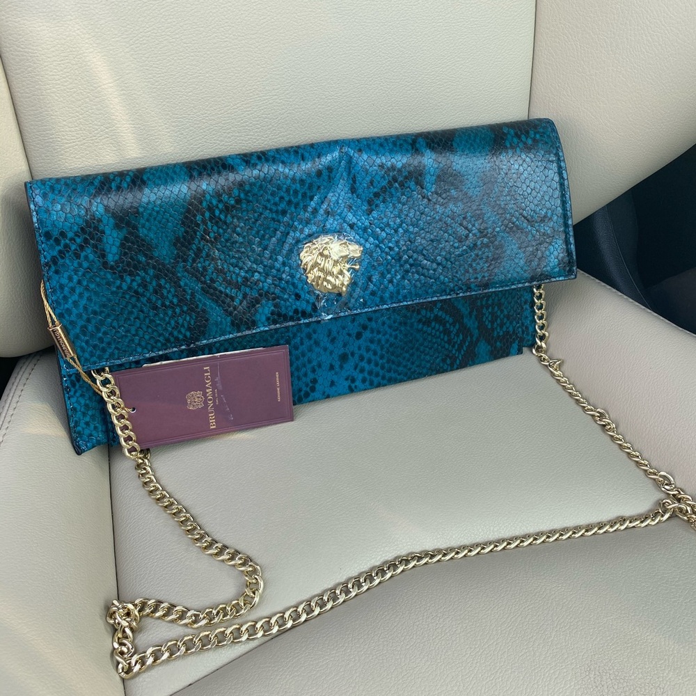 Brunomagli python clutch purse